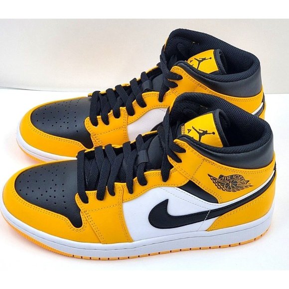 Nike Air Jordan 1 Mid Taxi Black Yellow 554724-701 Men\'s main image 11